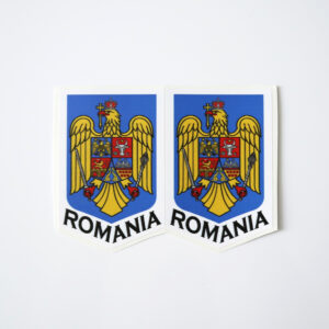 autocolant numar inmatriculare cu stema Romaniei